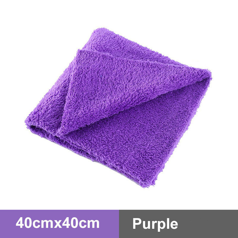 Purple microfiber car towel