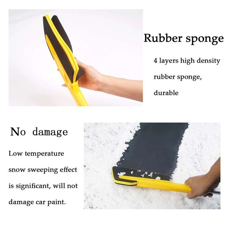 Infographic: 4-layer rubber sponge head, paint-safe snow sweeping