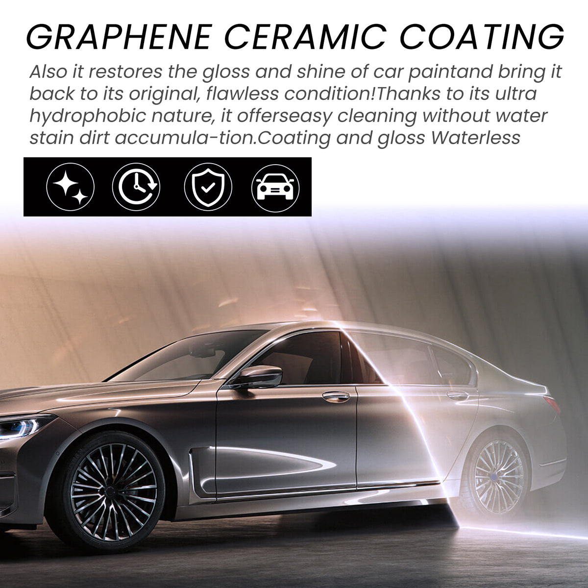 Car hood before and after ceramic coating